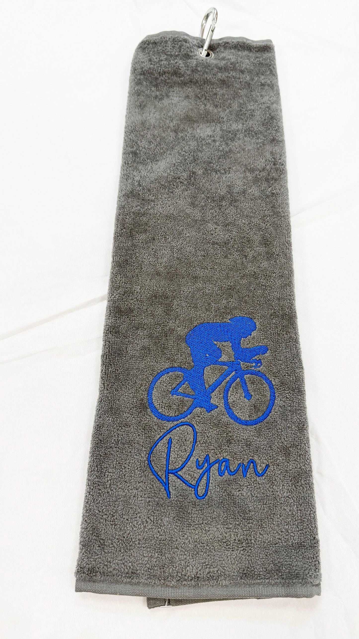 Personalised Embroidered Bicycle Trifold Towel
