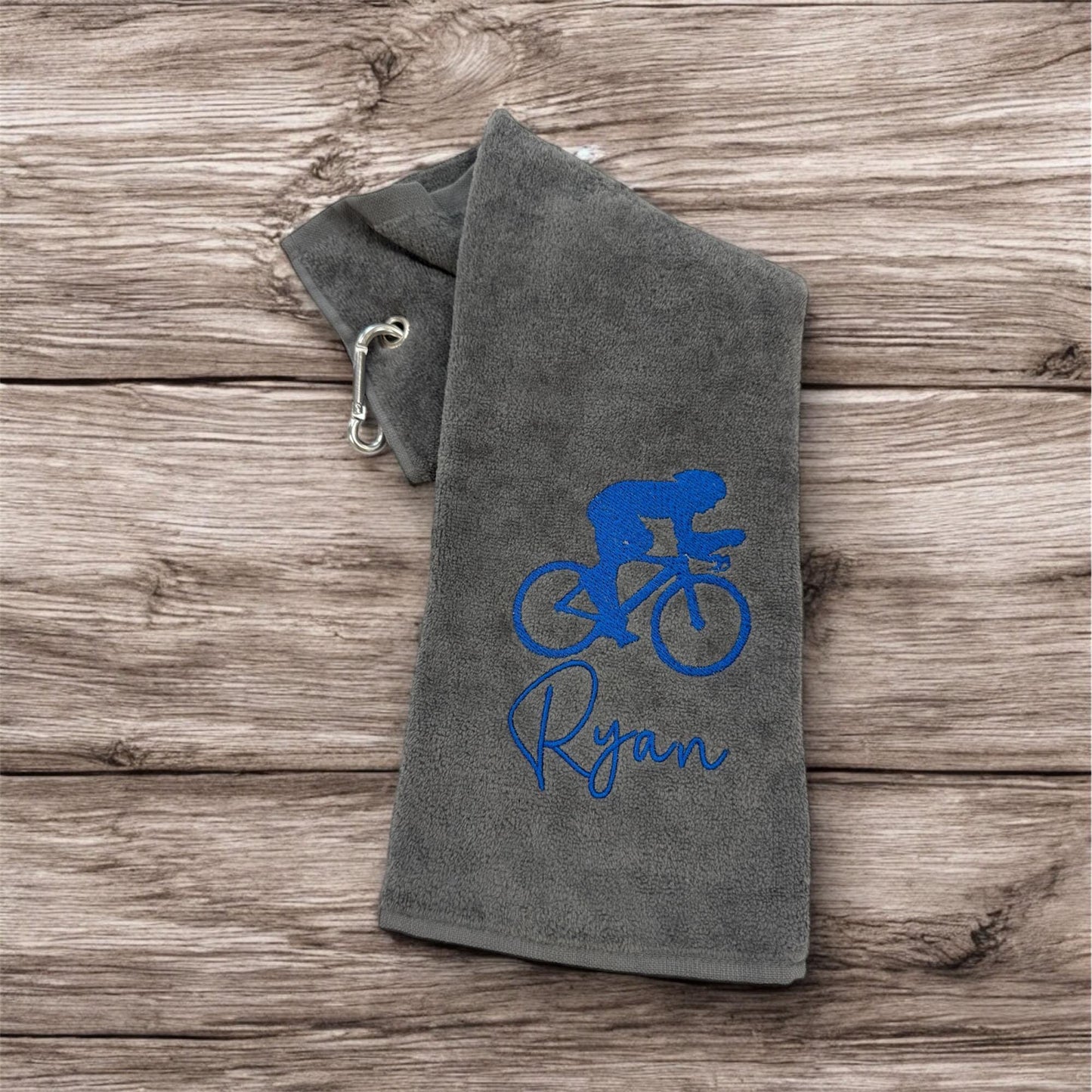Personalised Embroidered Bicycle Trifold Towel
