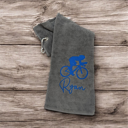 Personalised Embroidered Bicycle Trifold Towel