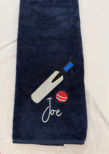 Personalised Embroidered Cricket Towel