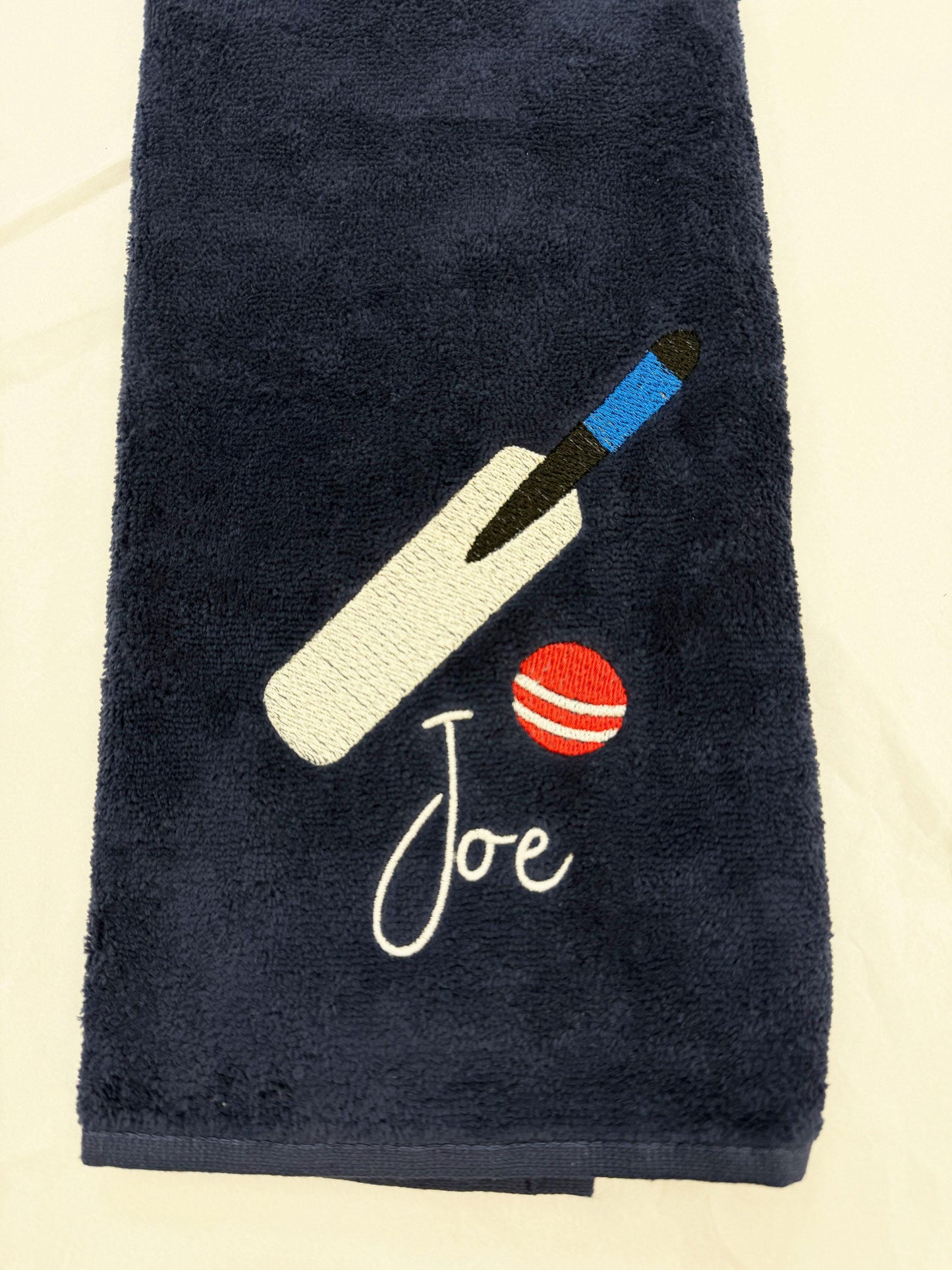 Personalised Embroidered Cricket Towel