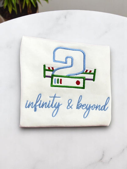 Embroidered Two Infinity And Beyond / Second Birthday t-shirt