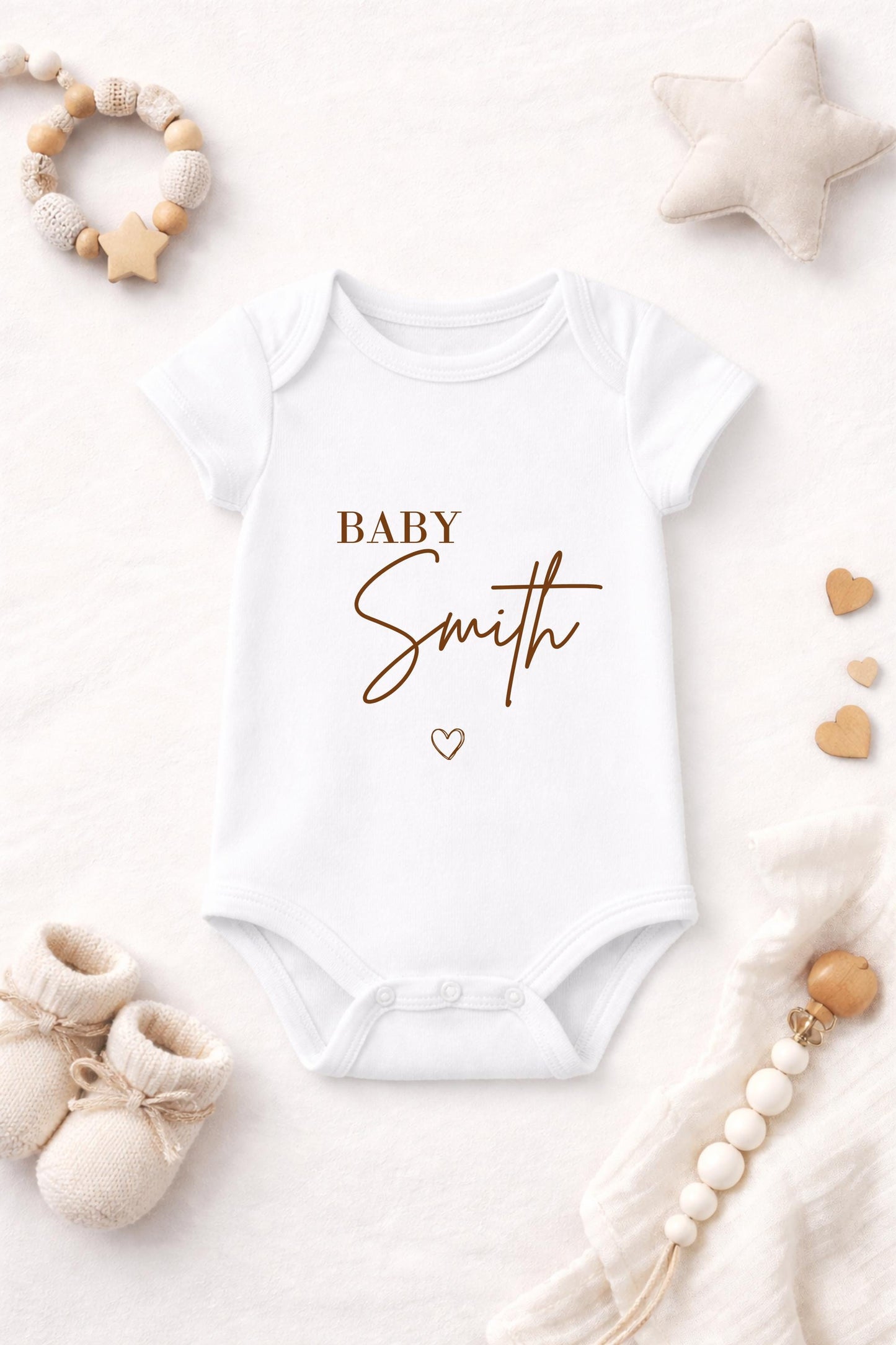 Personalised Baby Vest | Custom Name Baby Grow | Neutral Newborn Outfit | Baby Shower Gift | Minimal Baby Clothing
