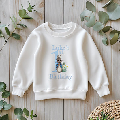 Personalised 1st Birthday Embroidered Shirt | Custom Name Outfit | First Birthday Top | Bunny Birthday Shirt