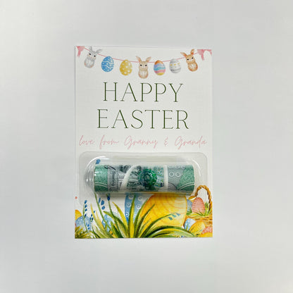 Personalised Easter money cards, Easter bunny cash holder