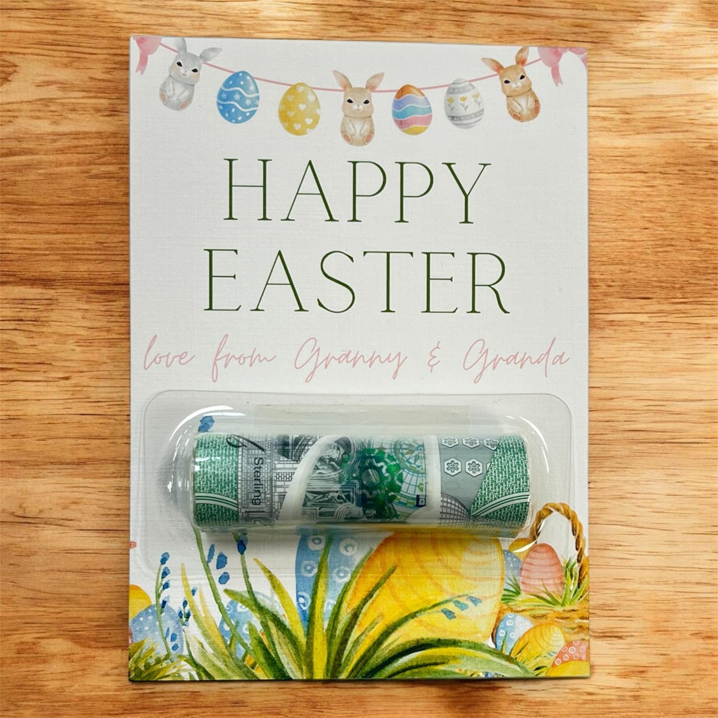 Personalised Easter money cards, Easter bunny cash holder