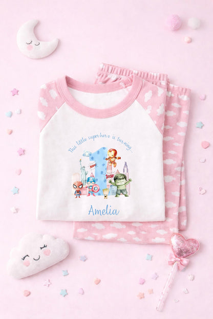 Personalised Superhero Pyjamas, When I wake up I will be one, two, three