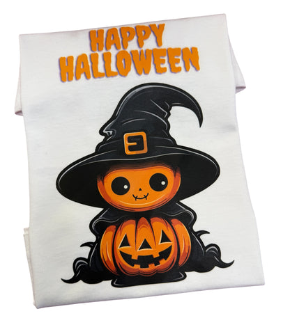 Happy Halloween Printed Witch Pumpkin Top