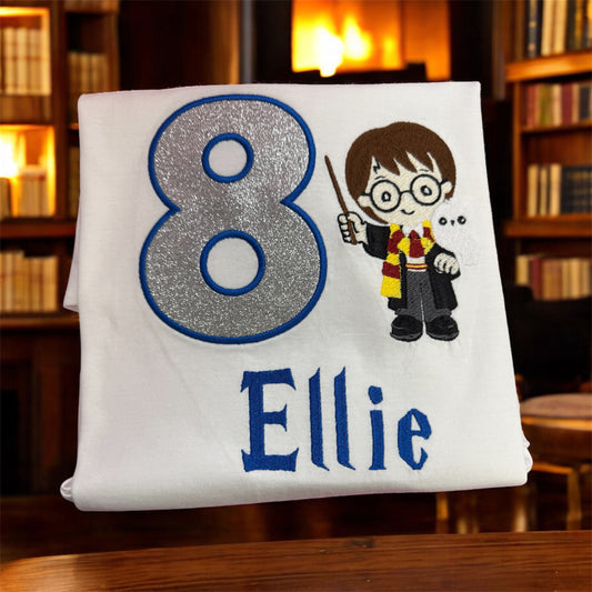 Personalised Harry t-shirt , Name and number potter top