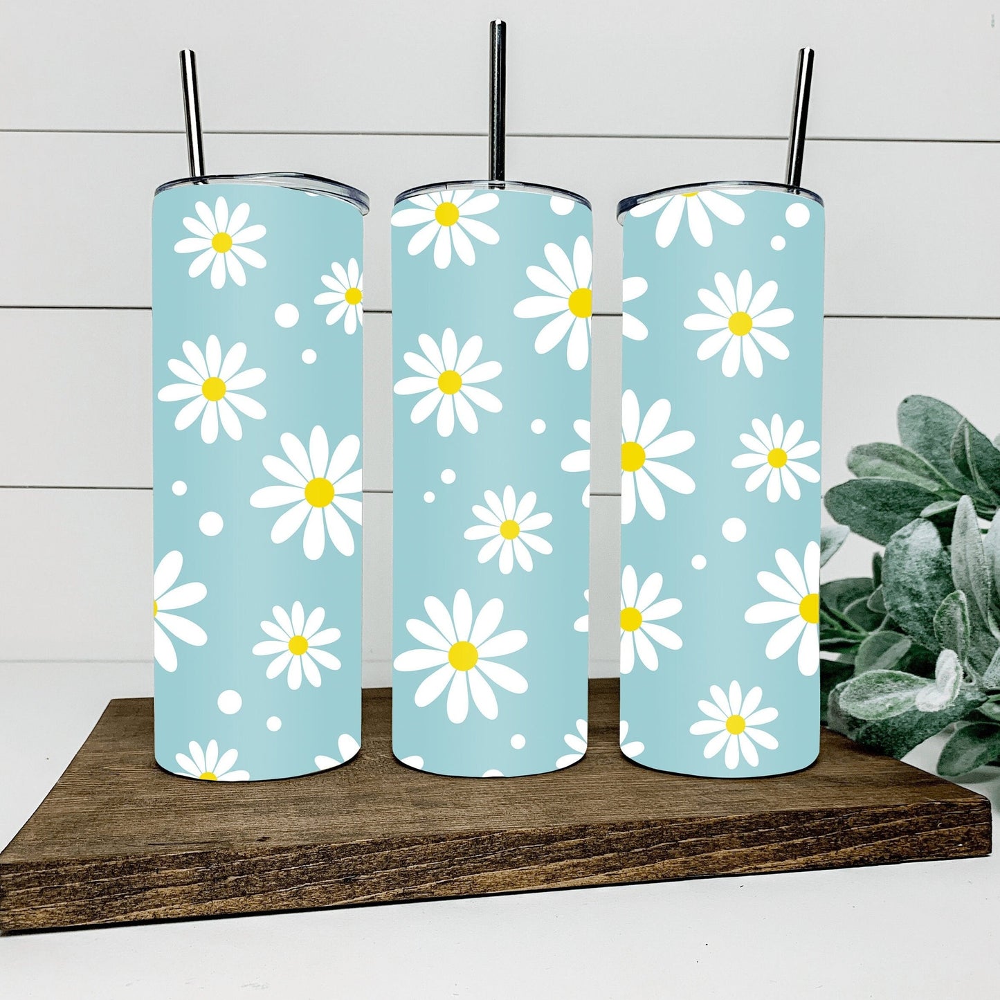 Blue daisy tumbler