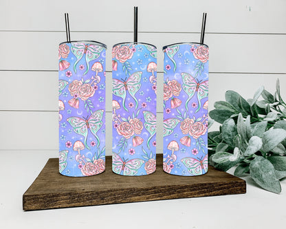 Pastel moth butterfly tumbler