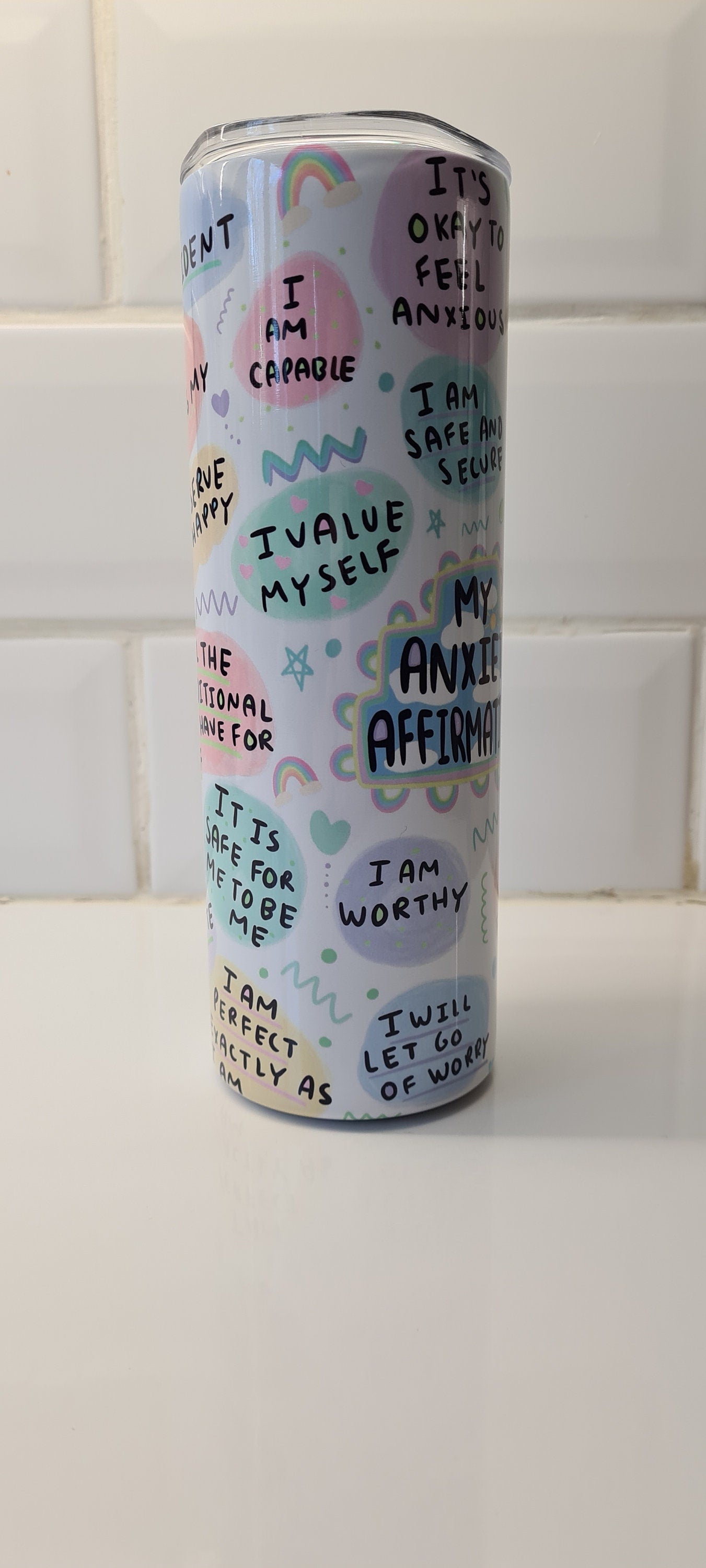 Anxiety affirmations tumbler