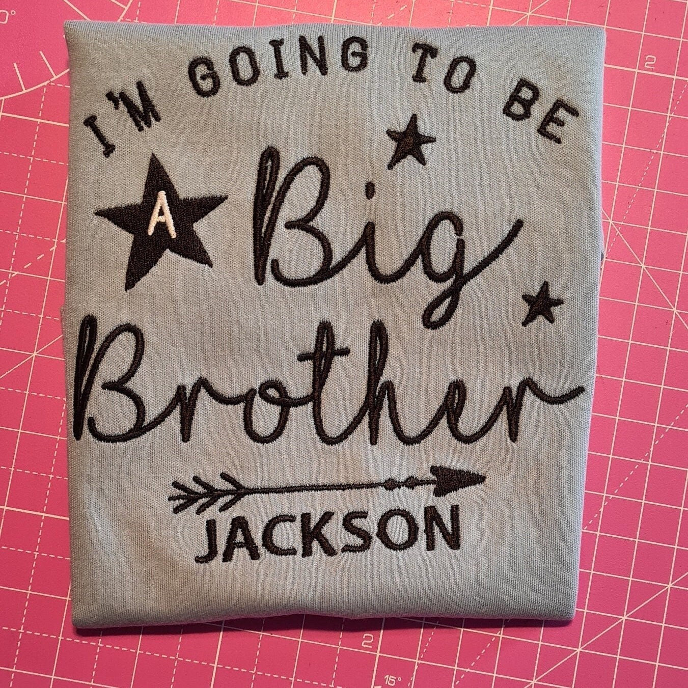 Embroidered i'm going to be a big brother t-shirt