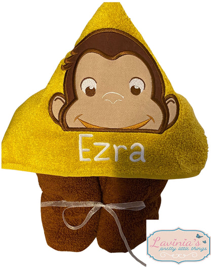 Monkey hooded towel