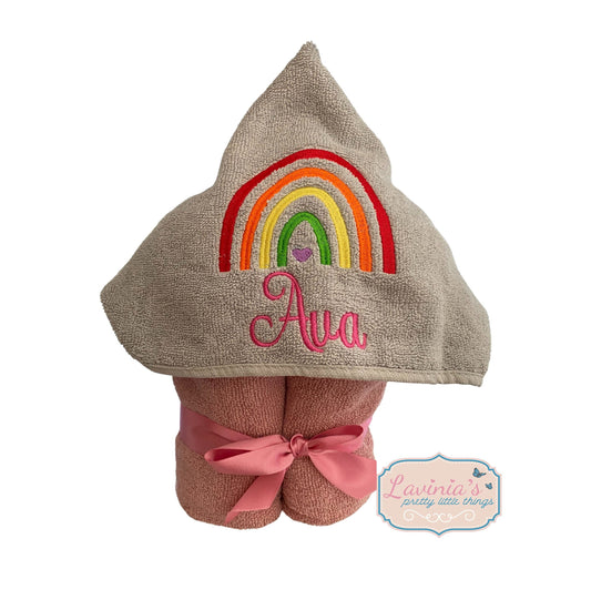 Rainbow hooded towel