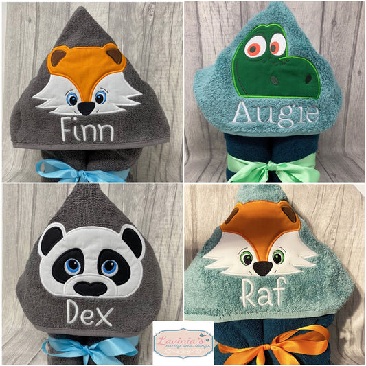 Animal personalised hooded towel