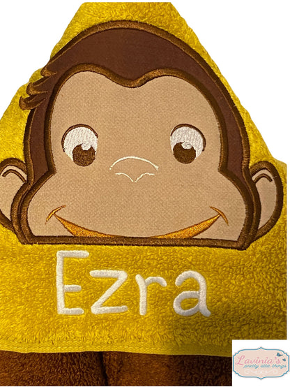 Monkey hooded towel