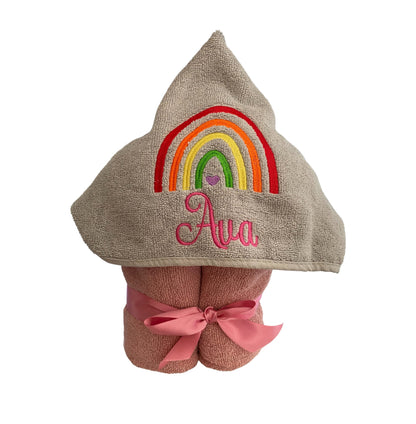 Rainbow hooded towel