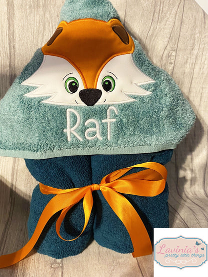 Hooded animal towel