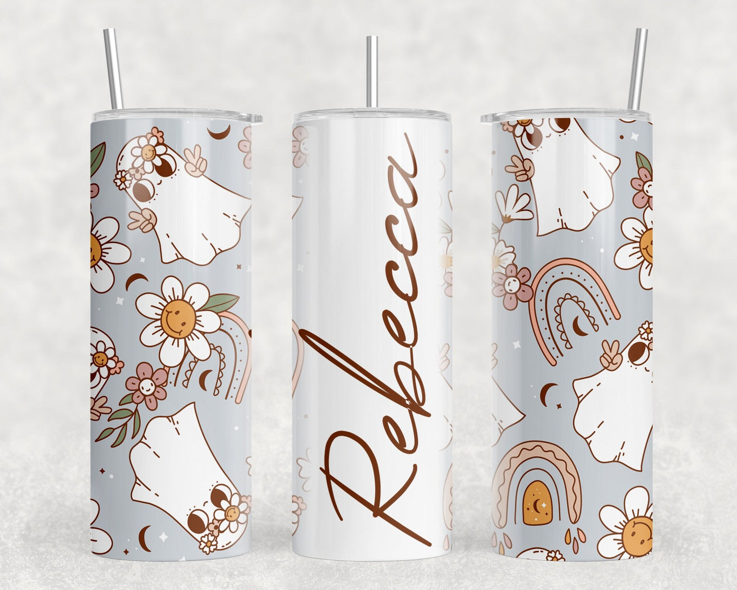 Boho ghost autumnal tumbler