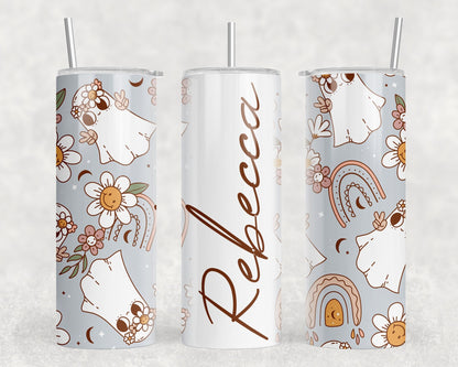 Boho ghost autumnal tumbler