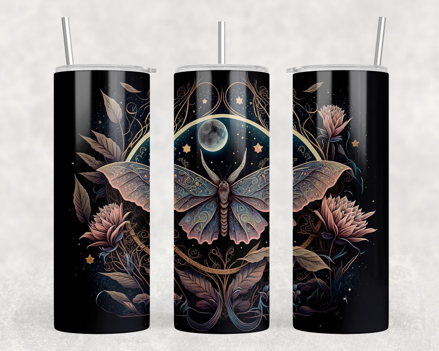 Mystical moth tumbler