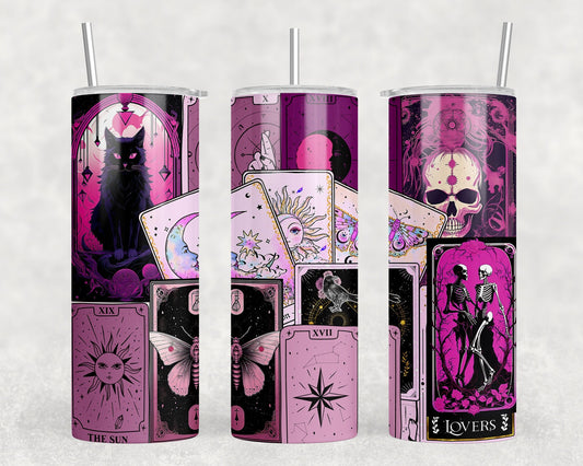 Pink tarot card tumbler