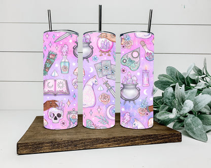 Pastel witchy tumbler