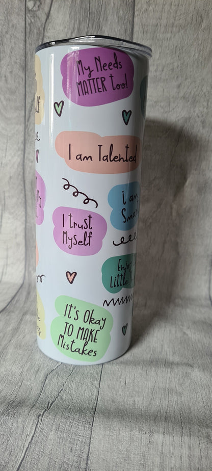 Positive affirmation tumbler