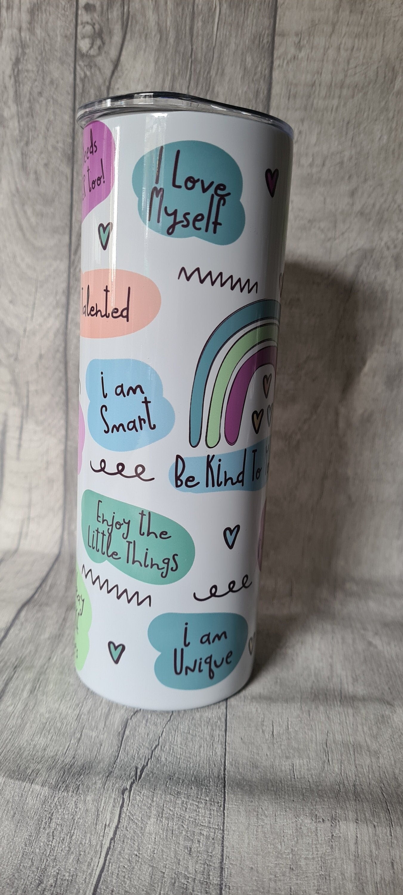 Positive affirmation tumbler