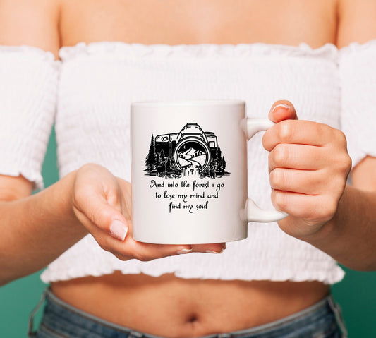 Photography Camera Mug, Forestry Mug, Unique Gift For Her Inspirational Photographer Drinkware