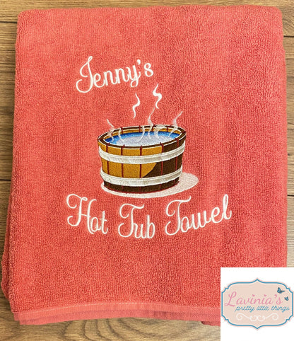 Personalised hot tub towel