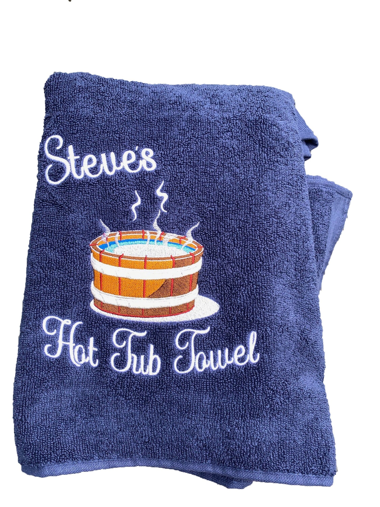 Custom embroidered hot tub towel