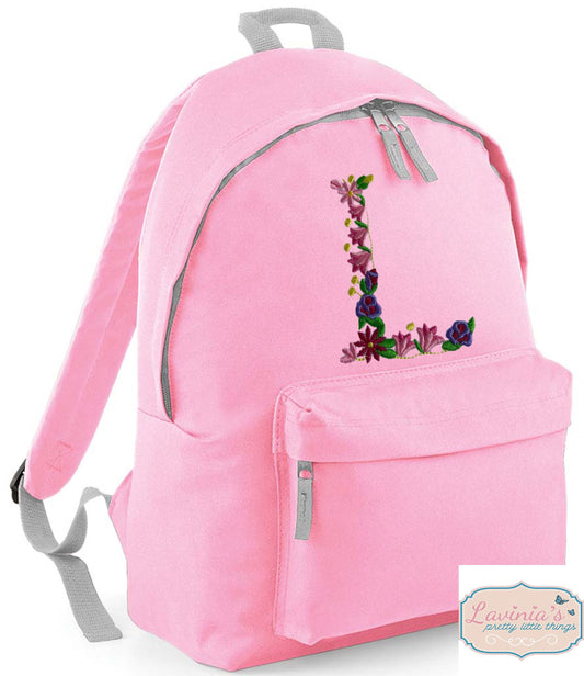 Flower letter backpack