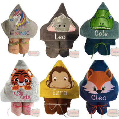 Hooded animal towel