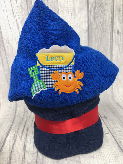 Childrens beach hooded towel