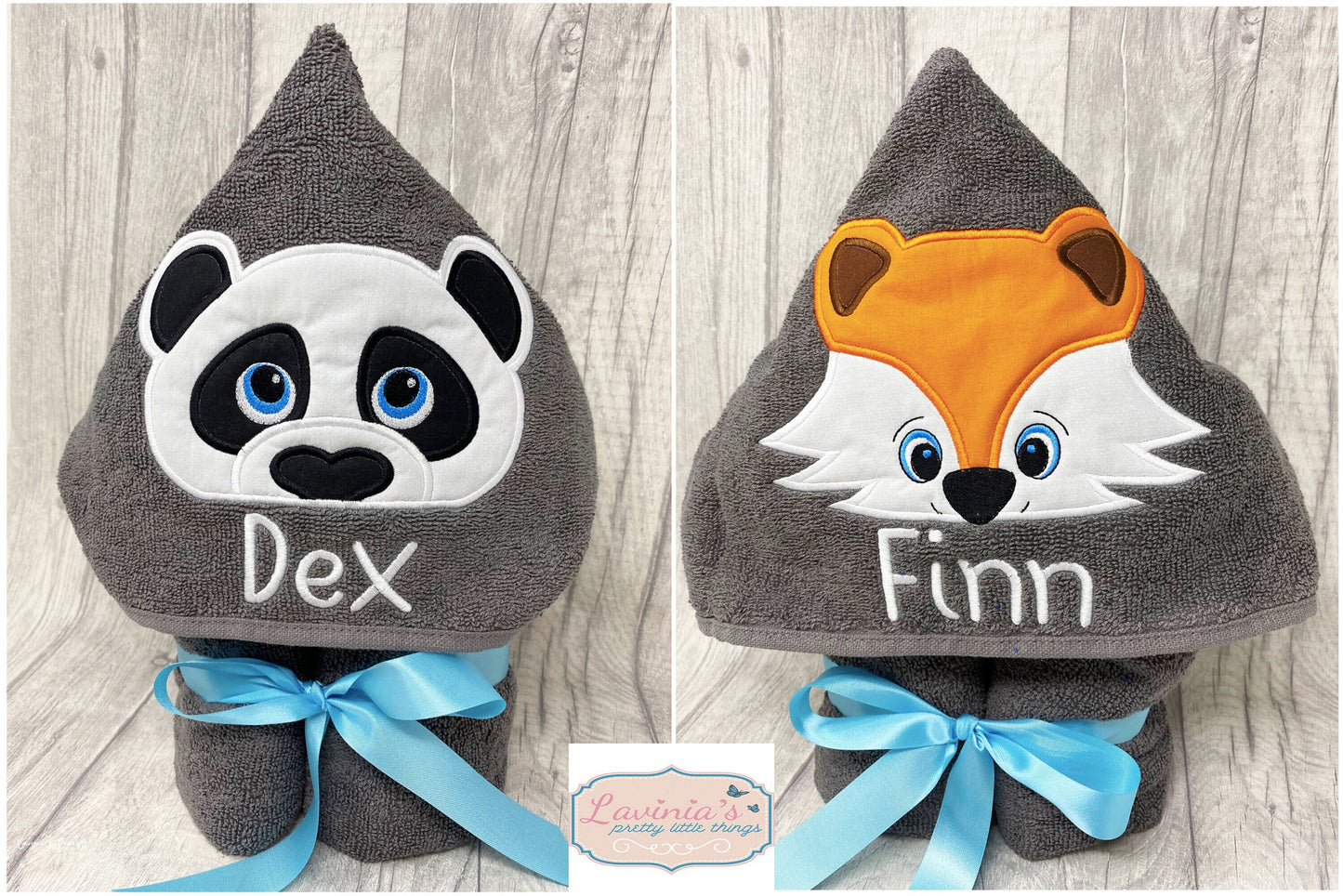 Animal personalised hooded towel