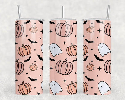 Ghost pumpkin pastel tumbler