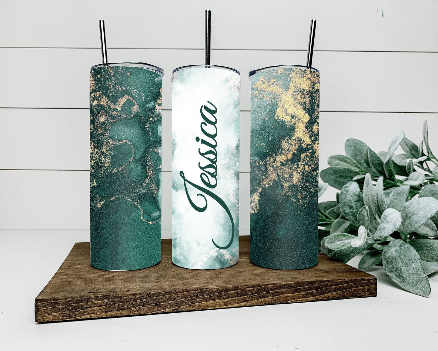 Green marble tumbler