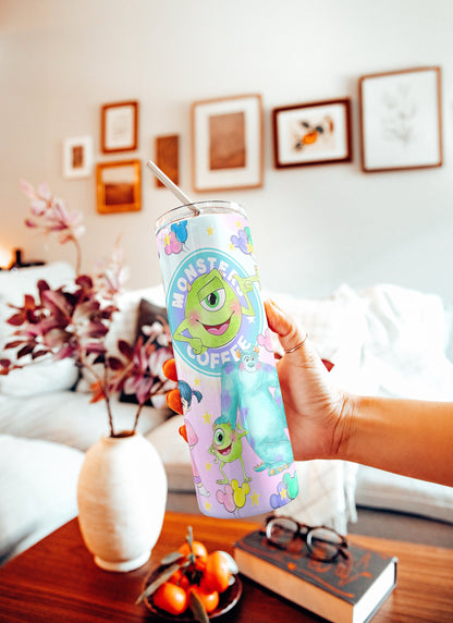 Pastel monster coffee tumbler