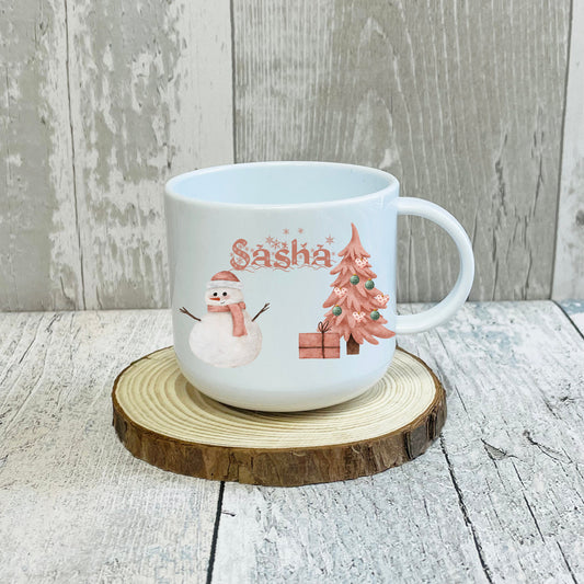 Kids Christmas Unbreakable Mug / Boho Xmas Mug / Hot Chocolate Mug / Unique Gift For Her Him 6oz Polymer Mug